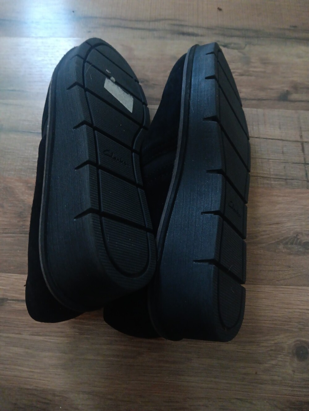 Clarks Black Suede Slip-On Flats - Picture 4 of 5